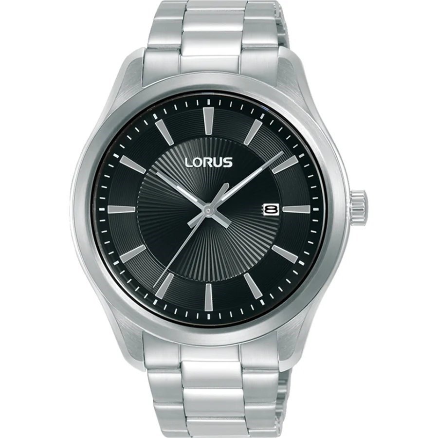 Lorus RH925RX9 Quartz Çelik Gri Siyah Kadran 41 mm Erkek Kol Saati