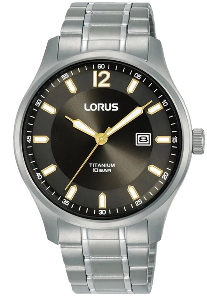 Lorus RH999QX9 Quartz Titanyum Gri Siyah Kadran 10 ATM 40 mm Erkek Kol Saati