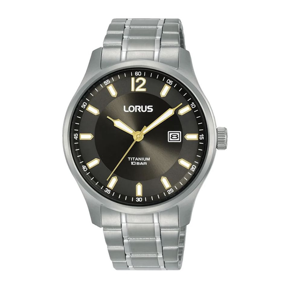 Lorus RH999QX9 Quartz Titanyum Gri Siyah Kadran 10 ATM 40 mm Erkek Kol Saati