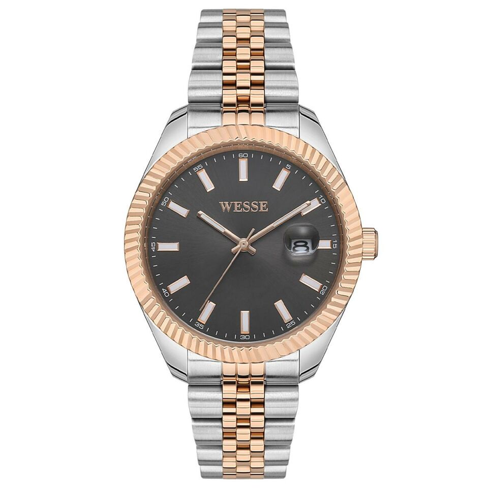 Wesse WWG208204 Quartz Çelik Rose Gold/Metalik Gri Füme Kadran 43 mm Erkek Kol Saati