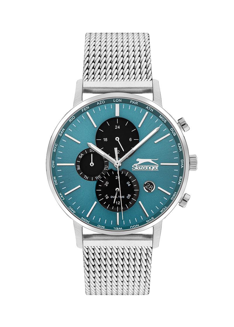 Slazenger SL.09.1822.2.05 Quartz Hasır Gri Mavi Kadran 44 mm Erkek Kol Saati