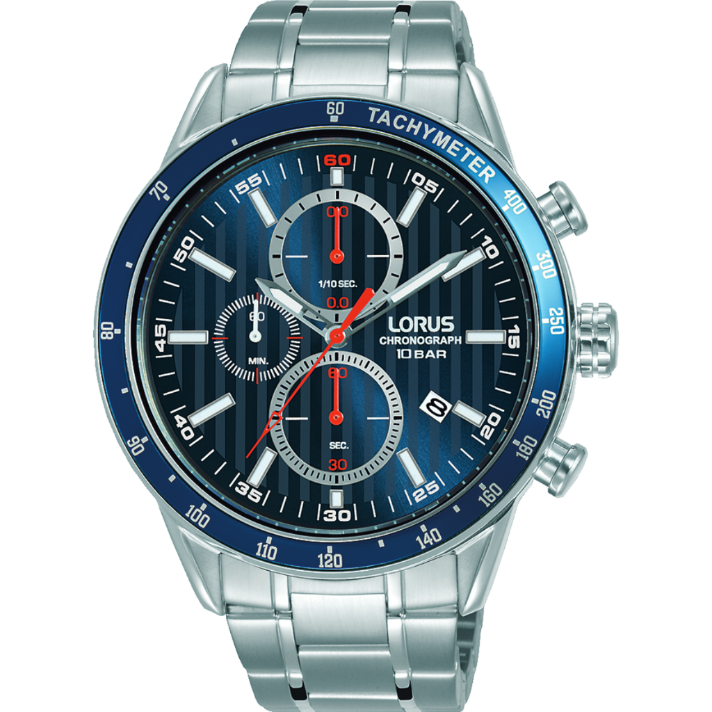 Lorus RM329GX9 Quartz Çelik Gri Lacivert Kadran 45 mm Erkek Kol Saati