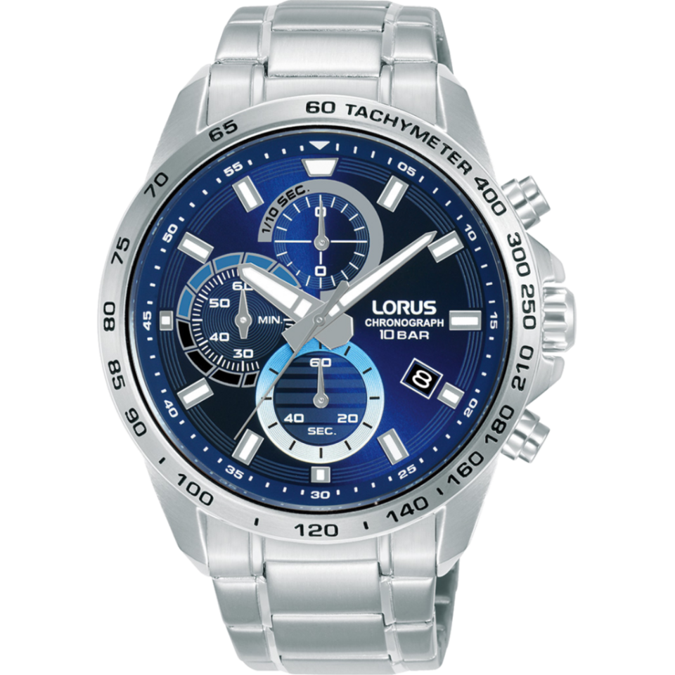 Lorus RM353JX9 Quartz Çelik Gri Lacivert Kadran 10 ATM 43 mm Erkek Kol Saati