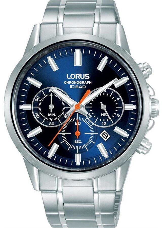 Lorus RT373KX9 Quartz Çelik Gri Lacivert Kadran 42 mm Erkek Kol Saati