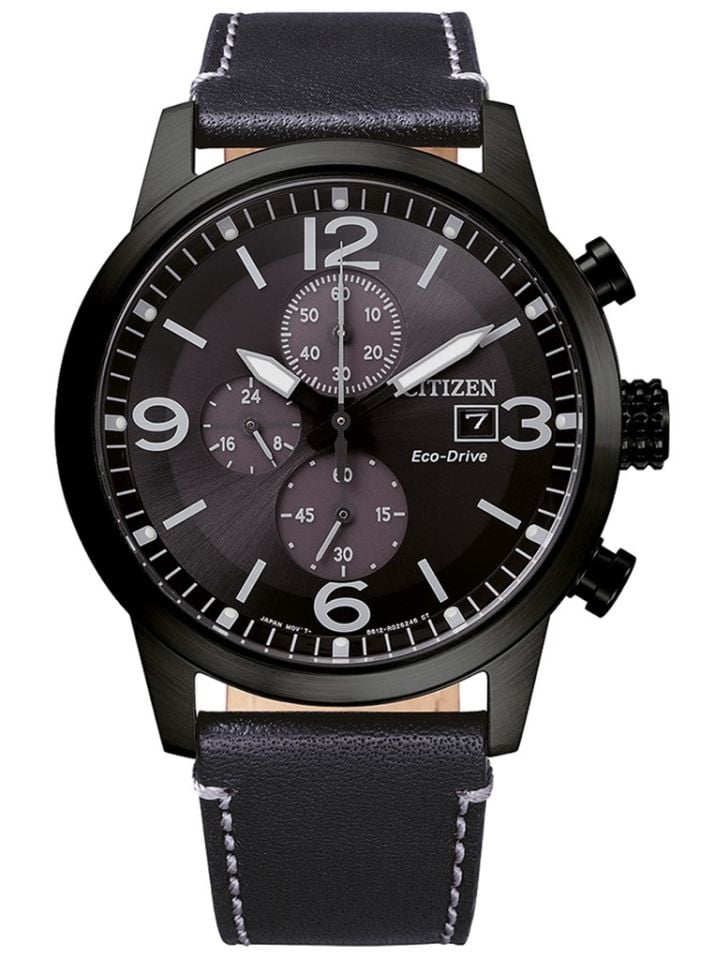 Citizen CA0745-29E Eco-Drive 43 mm Siyah Deri Kordonlu Erkek Kol Saati