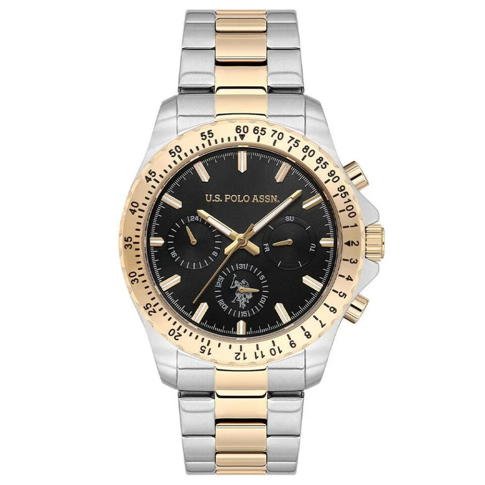 U.s. Polo Assn. USPA1108-05 Quartz Çelik Altın/Gri Siyah Kadran 42 mm Erkek Kol Saati