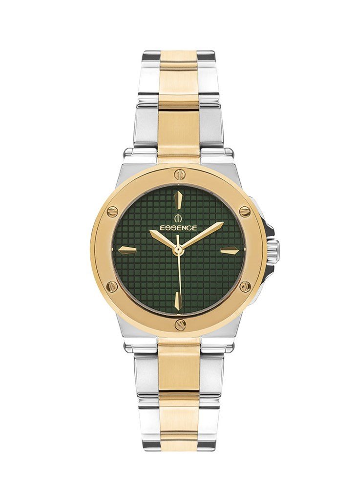 Essence ES6753FE.280 Quartz Çelik Altın /Gri Yeşil 34 mm Kadın Kol Saati