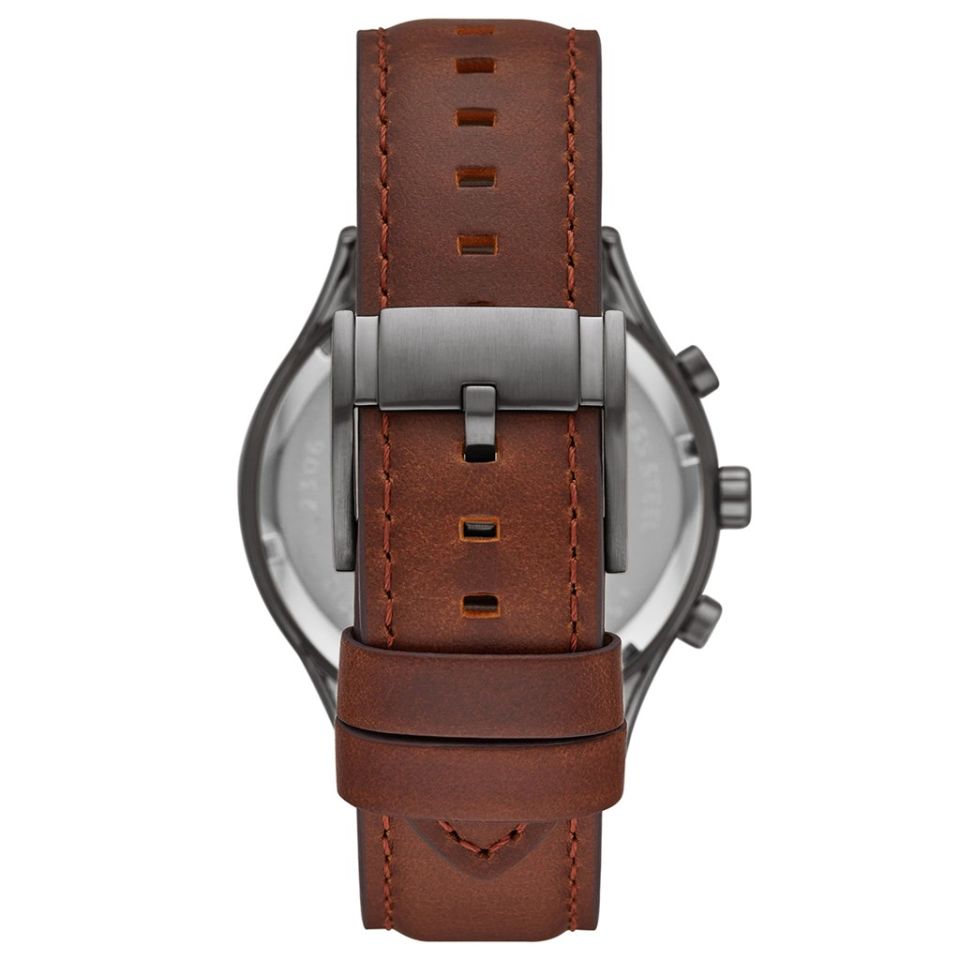 Fossil FBQ2814 Quartz Deri Kahverengi Siyah Kadran 44 mm Erkek Kol Saati