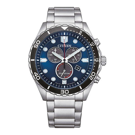 Citizen AT2560-84L Quartz Çelik Gri Mavi Kadran 43 mm Erkek Kol Saati