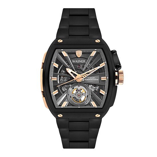 Wainer WA.25150-B Otomatik Çelik-Silikon 43 mm Siyah Erkek Kol Saati