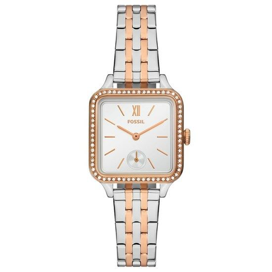 Fossil FBQ3907 Quartz Çelik Rose/Gri Beyaz Kadran 28 mm Kadın Kol Saati