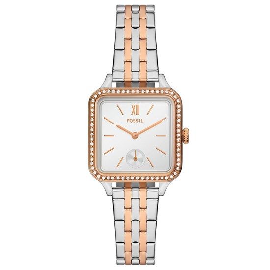 Fossil FBQ3907 Quartz Çelik Rose/Gri Beyaz Kadran 28 mm Kadın Kol Saati