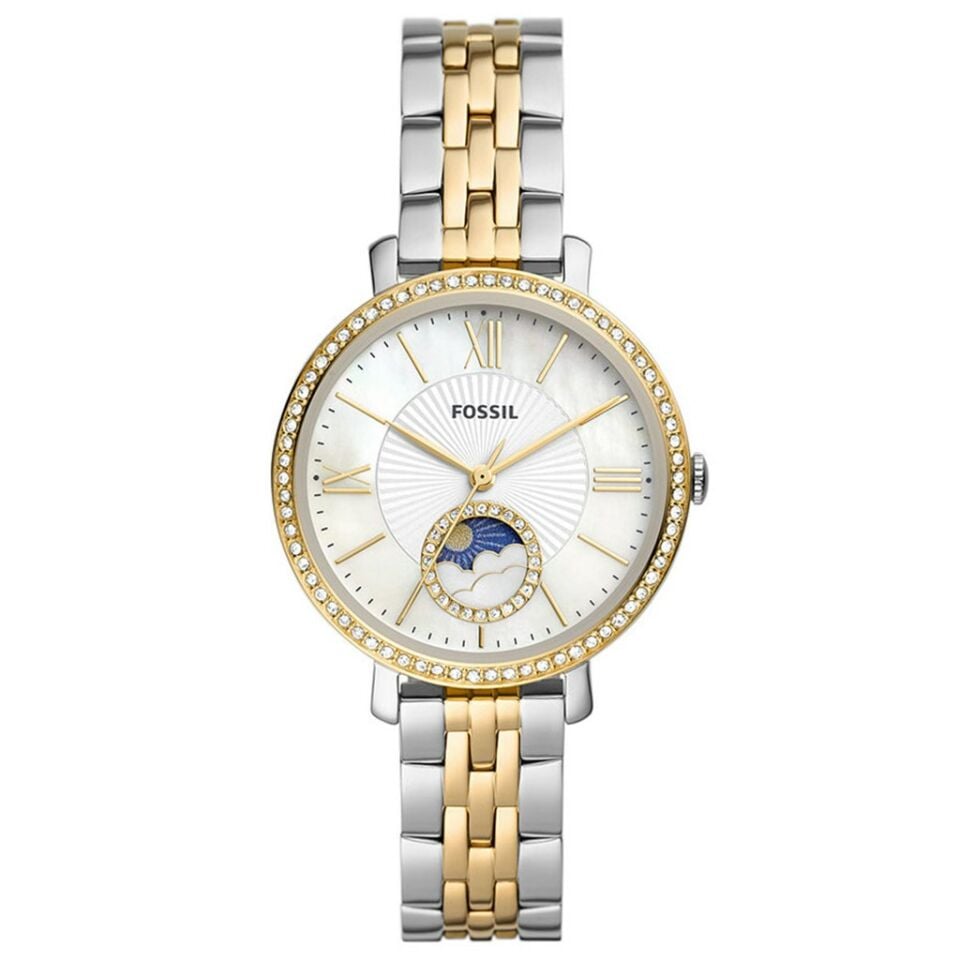 Fossil FES5166 Quartz Çelik Altın/Gri Beyaz Kadran 36 mm Kadın Kol Saati