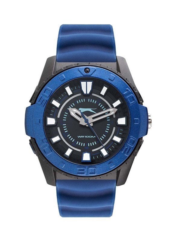 Slazenger SL.09.6573.2.03 Quartz Silikon Mavi Siyah Kadran 50 mm Erkek Kol Saati