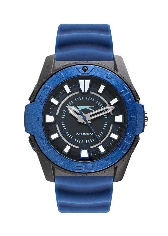 Slazenger SL.09.6573.2.03 Quartz Silikon Mavi Siyah Kadran 50 mm Erkek Kol Saati