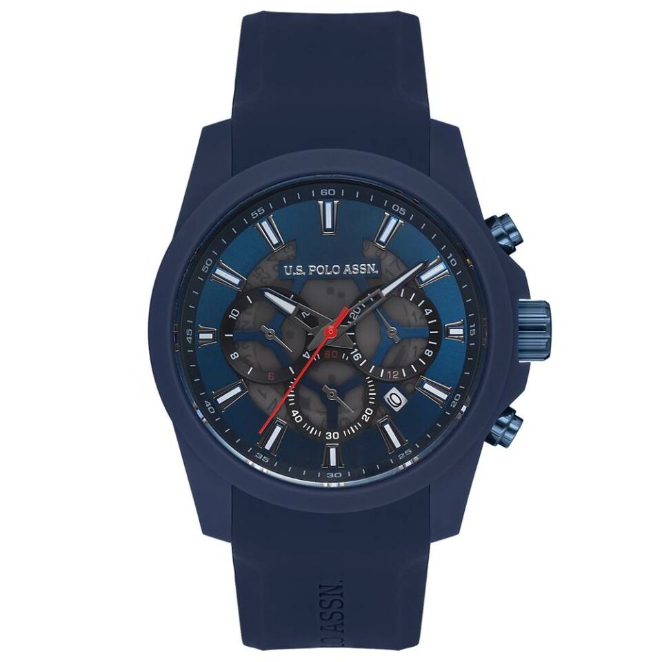 U.s Polo Assn USPA1017-02 45 mm Lacivert Silikon Kordonlu Erkek Kol Saati