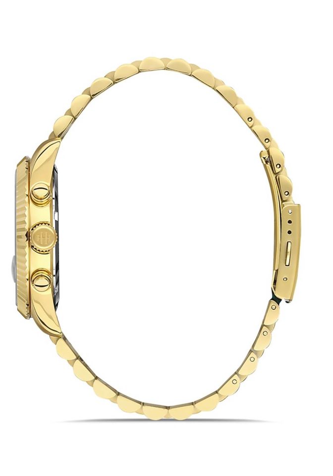 Hislon DT117G-08SG Japon Analog Çelik Altın Rengi 42 mm Erkek Kol Saati