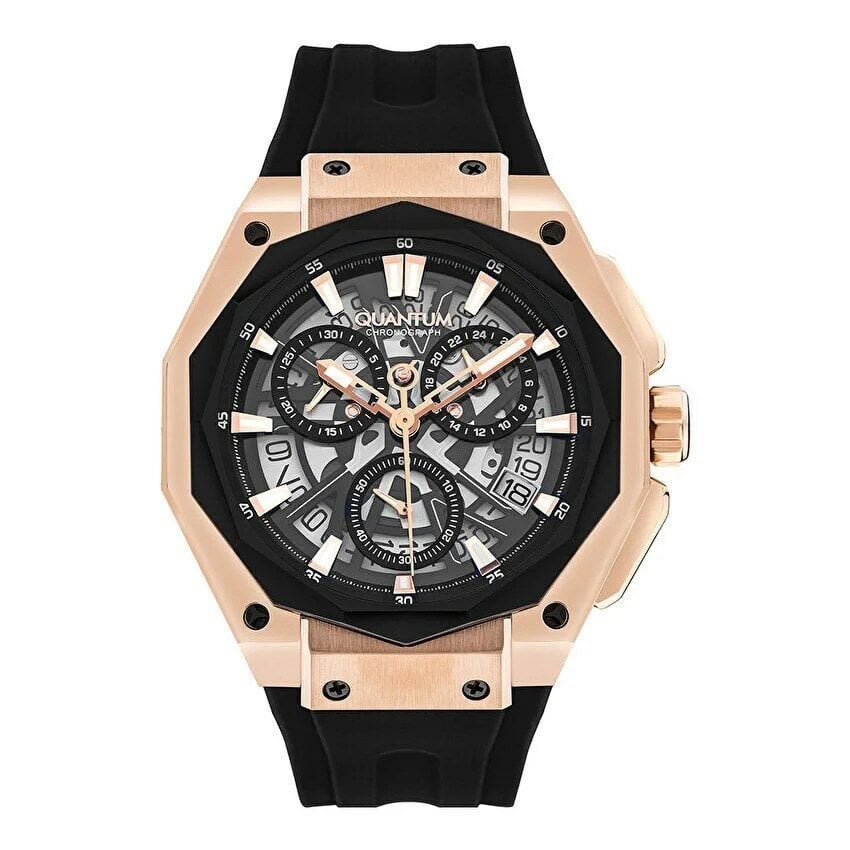 Quantum HNG1097.851 Quartz Silikon Siyah 47 mm Erkek Kol Saati