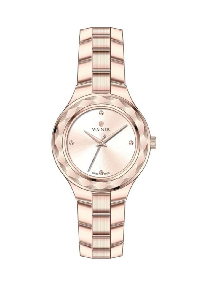 Wainer WA.18041-C Quartz Swiss Made Çelik Rose 34 mm Kadın Kol Saati