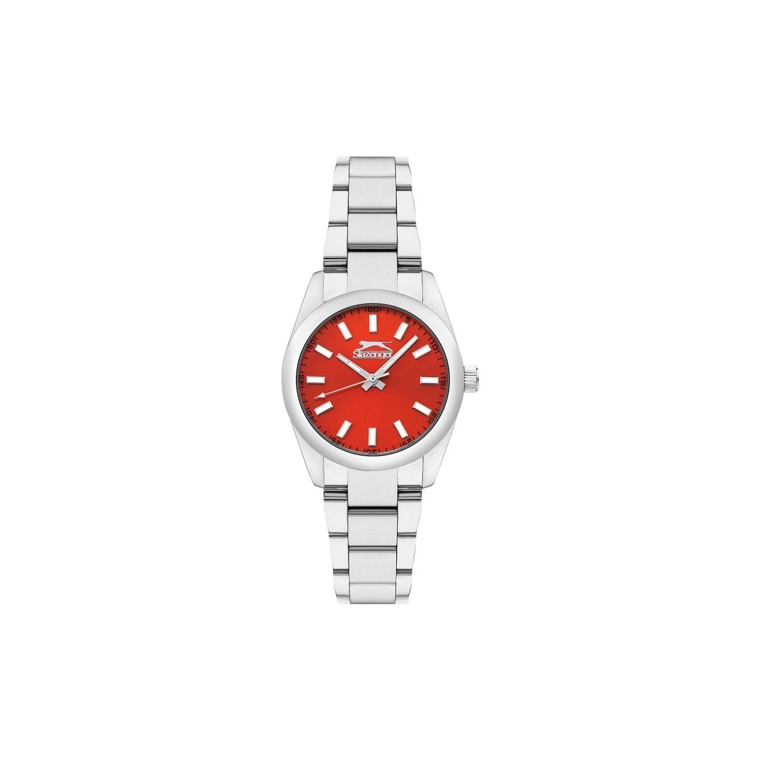 Slazenger SL.09.2282.3.01 Quartz Çelik Gri Kırmızı Kadran 34 mm Kadın Kol Saati