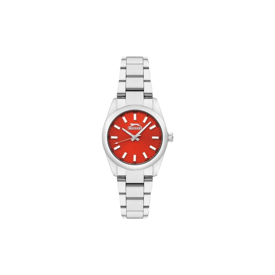 Slazenger SL.09.2282.3.01 Quartz Çelik Gri Kırmızı Kadran 34 mm Kadın Kol Saati