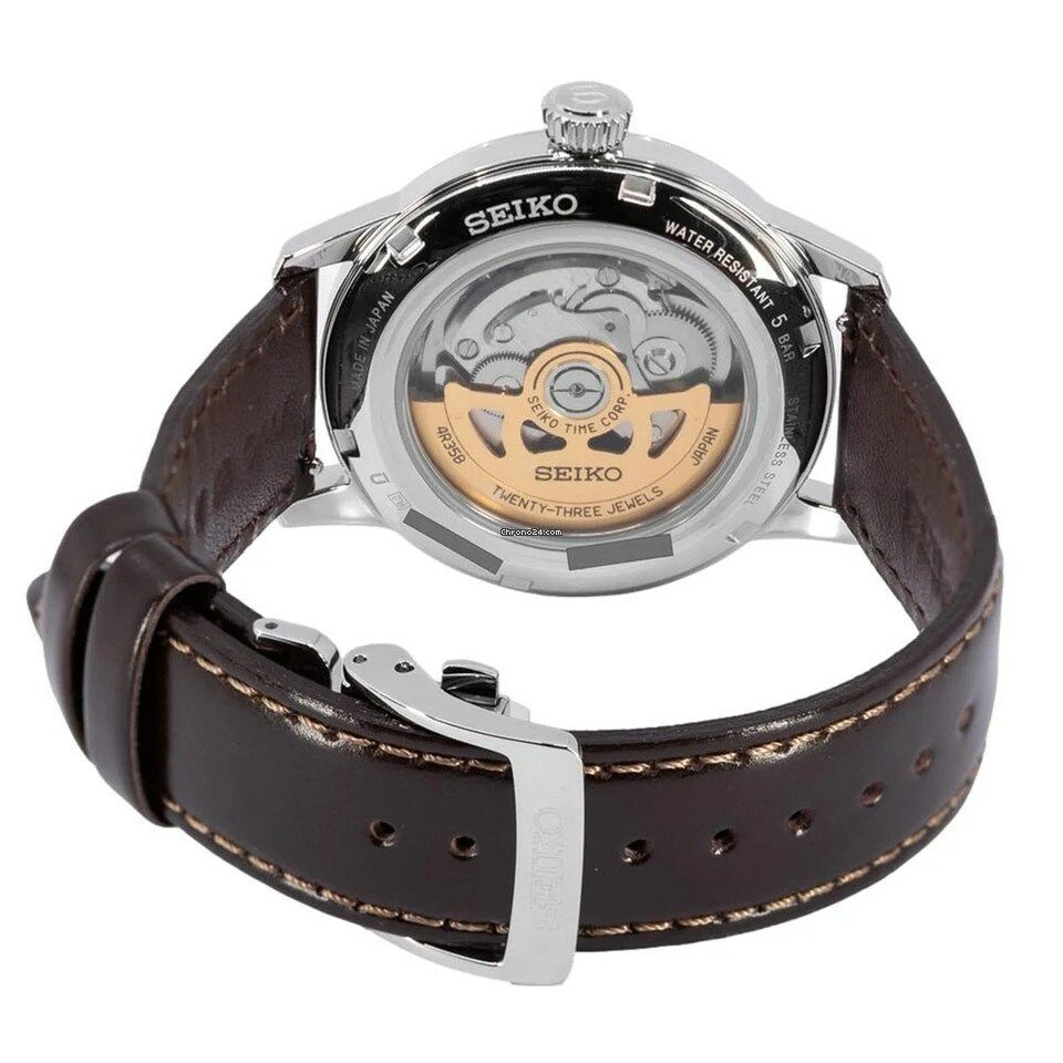 Seiko SRPD37J 41 mm Presage Otomatik Deri Kahverengi Erkek Kol Saati