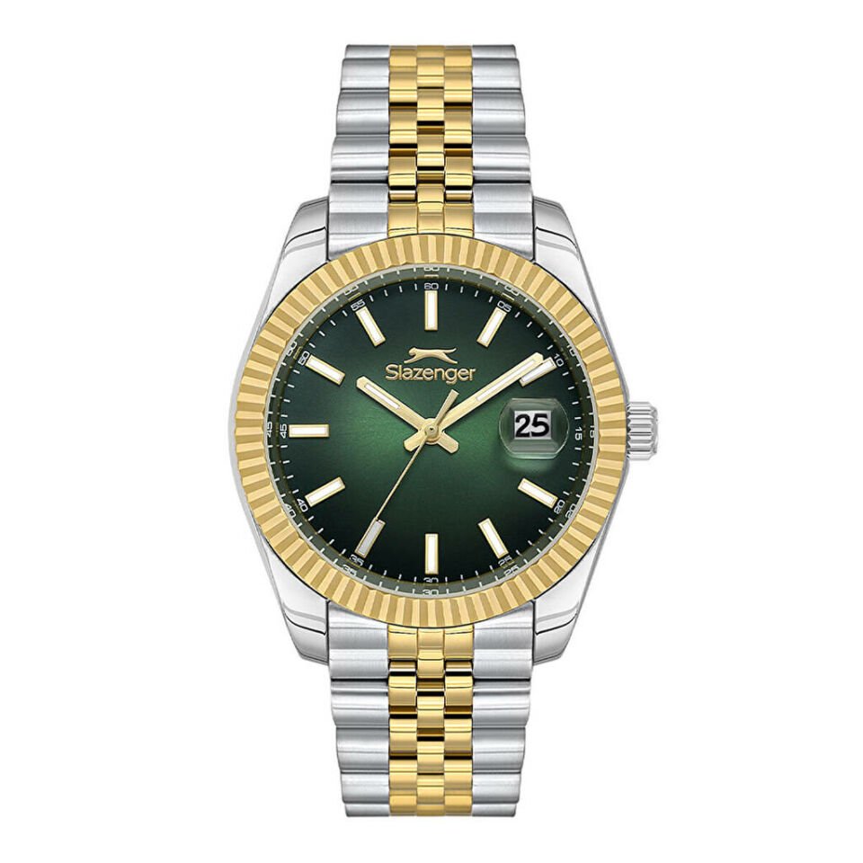 Slazenger SL.09.2509.1.02 Quartz Çelik Altın/Gri Yeşil Kadran 41 mm Erkek Kol Saati