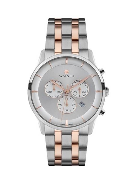 Wainer WA.19911-C Quartz Swiss Made Çelik Gri 43 mm Erkek Kol Saati