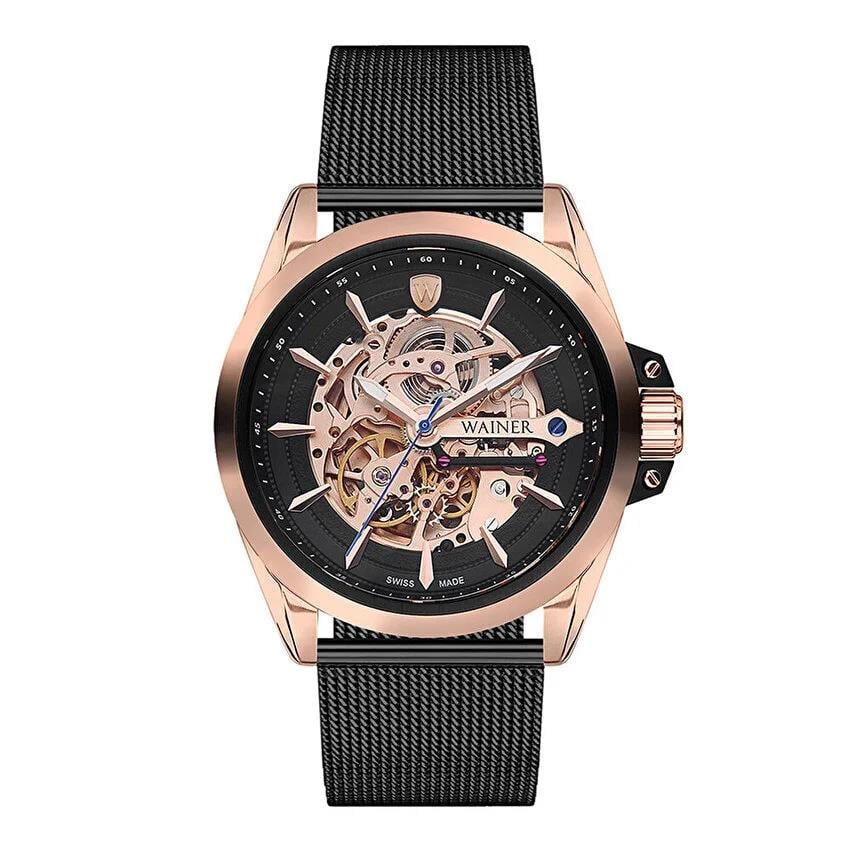 Wainer WA.25687-A Otomatik Swiss Made Hasır Gri 46 mm Erkek Kol Saati