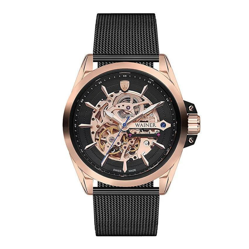 Wainer WA.25687-A Otomatik Swiss Made Hasır Gri 46 mm Erkek Kol Saati