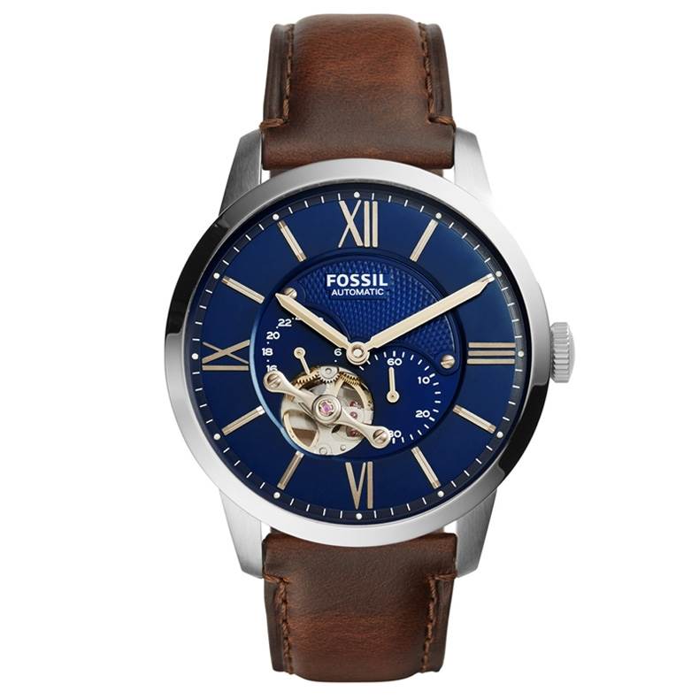 Fossil FME3110 Otomatik Deri Kahverengi Lacivert Kadran 44 mm Erkek Kol Saati