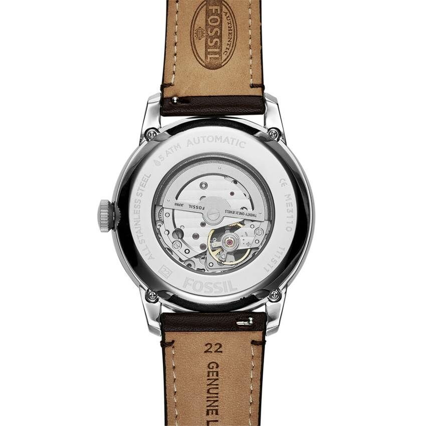 Fossil FME3110 Otomatik Deri Kahverengi Lacivert Kadran 44 mm Erkek Kol Saati