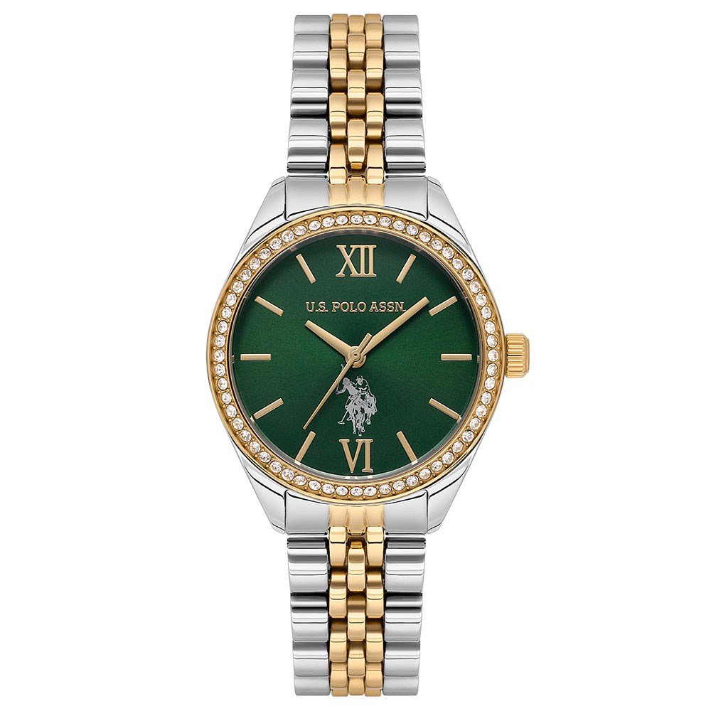 U.s. Polo Assn. USPA2085-07 Quartz Çelik Altın/Gri Yeşil Kadran 30 mm Kadın Kol Saati