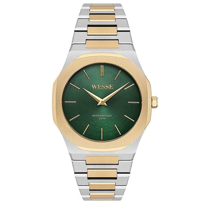 Wesse WWG402604 Quartz Çelik Altın/Gri Yeşil Kadran 40 mm Erkek Kol Saati