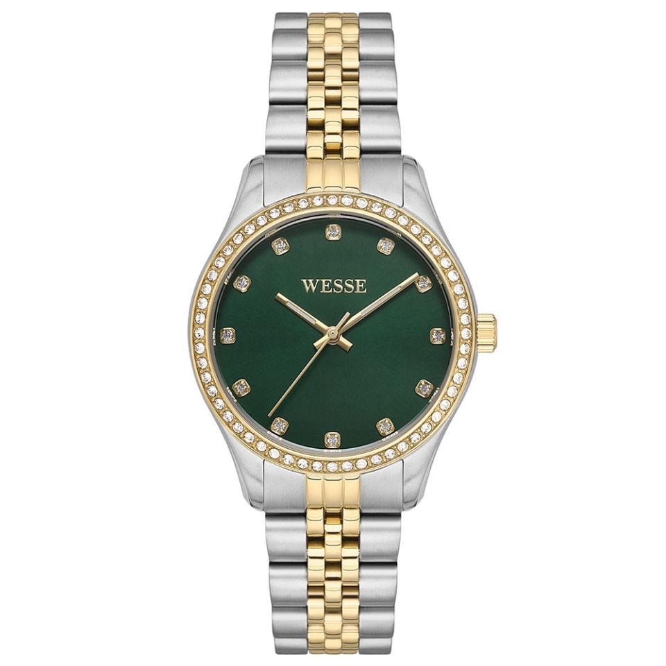 Wesse WWL109703 Quartz Çelik Altın/Gri Yeşil Kadran 34 mm Kadın Kol Saati