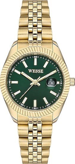 Wesse WWL1115B02 Quartz Çelik Altın Rengi Yeşil Kadran 32 mm Kadın Kol Saati