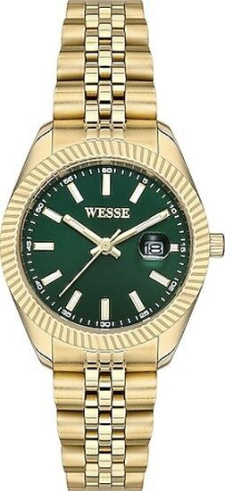 Wesse WWL1115B02 Quartz Çelik Altın Rengi Yeşil Kadran 32 mm Kadın Kol Saati