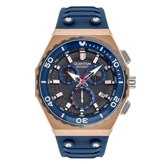 Quantum HNG1012.959 Quartz Silikon Lacivert 49 mm Erkek Kol Saati