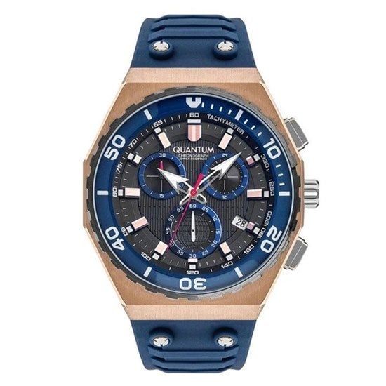 Quantum HNG1012.959 Quartz Silikon Lacivert 49 mm Erkek Kol Saati