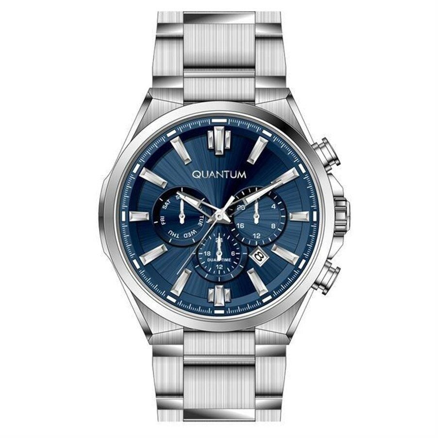 Quantum PWG1094.391 Quartz Çelik Gri Lacivert Kadran 45 mm Erkek Kol Saati