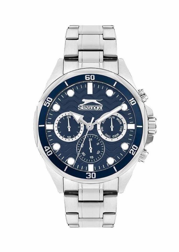 Slazenger SL.09.2383.2.03 Quartz Çelik Gri Lacivert Kadran 42 mm Erkek Kol Saati
