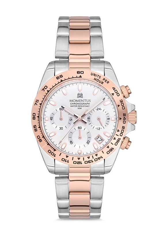 Momentus SM287T-02SR Quartz Çelik Gri/Rose 39 mm Erkek Saat