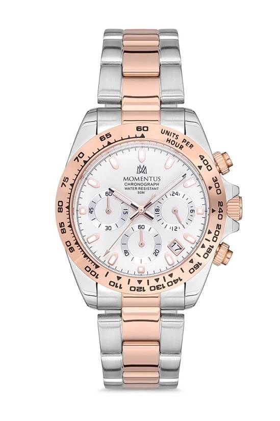 Momentus SM287T-02SR Quartz Çelik Gri/Rose 39 mm Erkek Saat