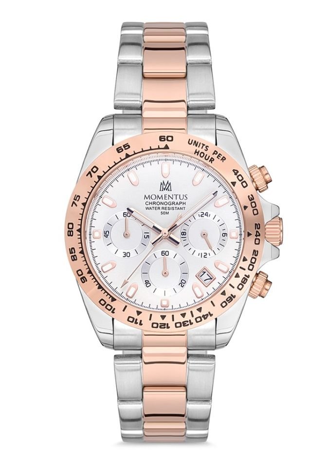 Momentus SM287T-02SR Quartz Çelik Gri/Rose 39 mm Erkek Saat