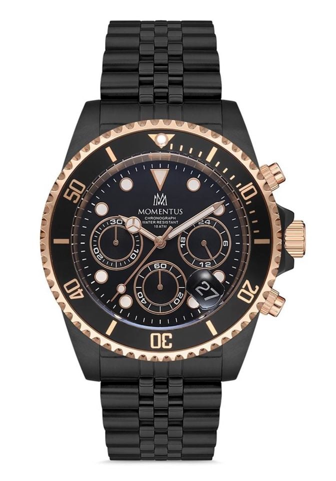 Momentus SM362B-04SR Quartz Çelik Siyah 44 mm Erkek Saat