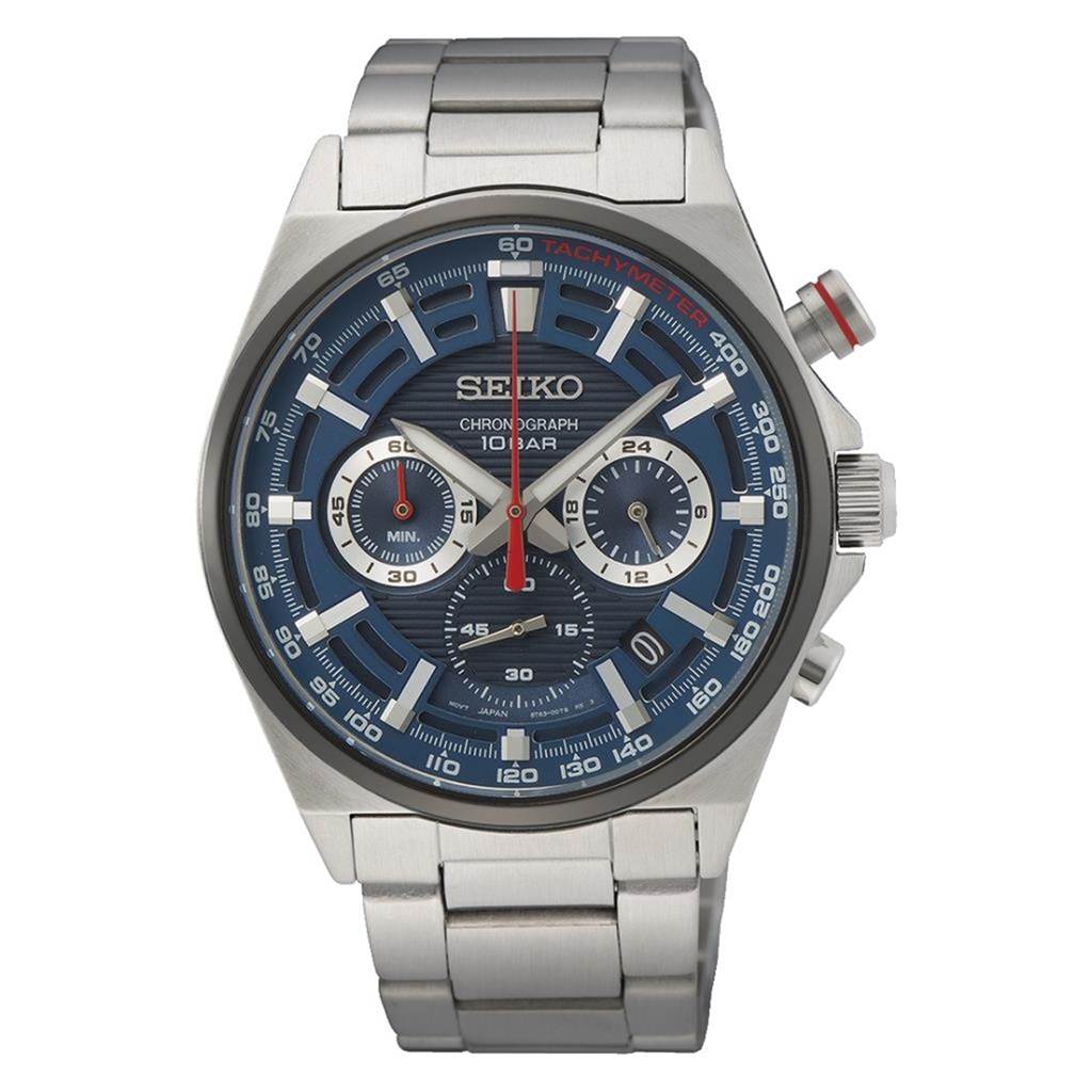 Seiko SSB407P Quartz Çelik Mavi Kadran 41 mm Gri Kronolu Çelik Erkek Kol Saati