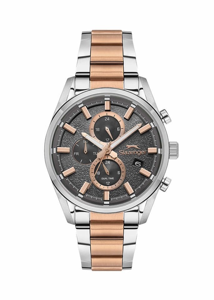 Slazenger SL.09.2515.2.04 Quartz Çelik Rose/Gri Füme Kadran 42 mm Erkek Kol Saati