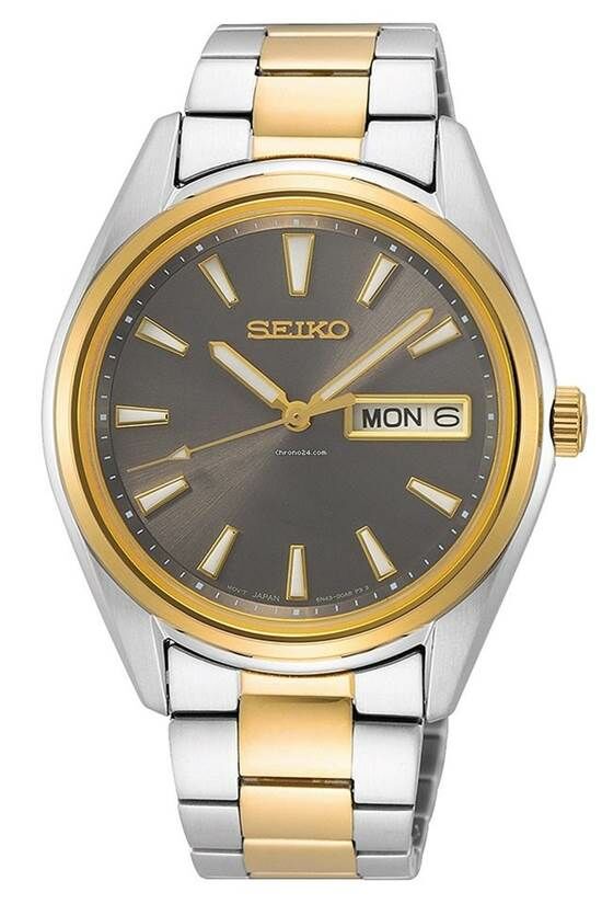 Seiko SUR348P Quartz Çelik Kahverengi 40 mm Altın/Gri Erkek Kol Saati