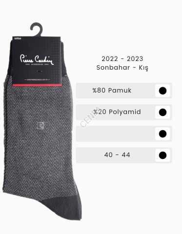 Pierre Cardin 721 Cajama Erkek Çorap Gri