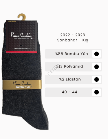 Pierre Cardin 620 Flat Bambu Yün Erkek Çorap